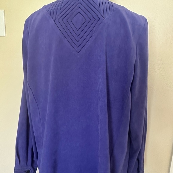 Bob Mackie Wearable Art Purple Quilted Suede Jacket with Pockets and Lined - Picture 4 of 6